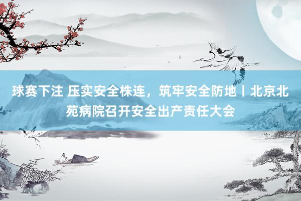 球赛下注 压实安全株连，筑牢安全防地丨北京北苑病院召开安全出产责任大会