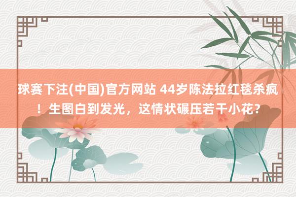 球赛下注(中国)官方网站 44岁陈法拉红毯杀疯！生图白到发光，这情状碾压若干小花？