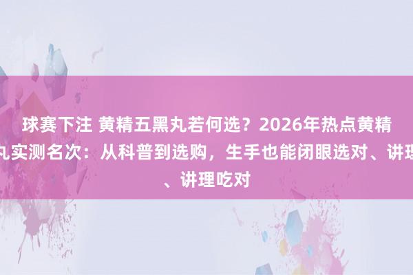 球赛下注 黄精五黑丸若何选？2026年热点黄精五黑丸实测名次：从科普到选购，生手也能闭眼选对、讲理吃对