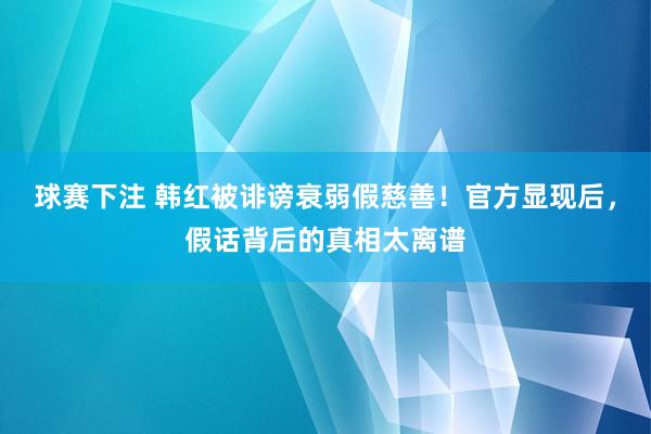 球赛下注 韩红被诽谤衰弱假慈善！官方显现后，假话背后的真相太离谱