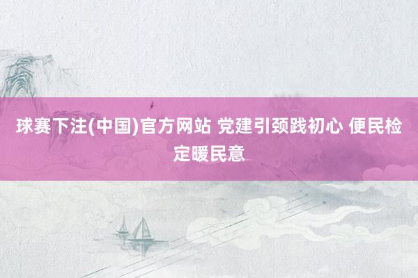 球赛下注(中国)官方网站 党建引颈践初心 便民检定暖民意