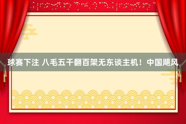 球赛下注 八毛五干翻百架无东谈主机！中国飓风