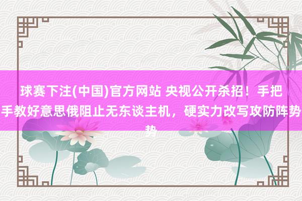 球赛下注(中国)官方网站 央视公开杀招！手把手教好意思俄阻止无东谈主机，硬实力改写攻防阵势