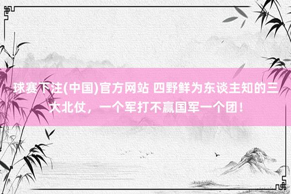 球赛下注(中国)官方网站 四野鲜为东谈主知的三大北仗，一个军打不赢国军一个团！