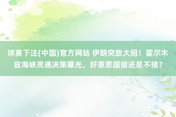球赛下注(中国)官方网站 伊朗突放大招！霍尔木兹海峡灵通决策曝光，好意思国接还是不接？