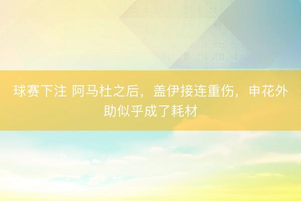 球赛下注 阿马杜之后，盖伊接连重伤，申花外助似乎成了耗材